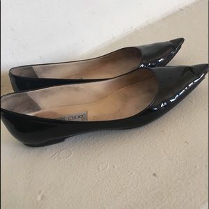 Jimmy Choo black patent leather flats